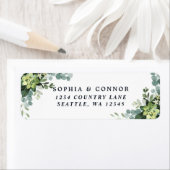 Groen Succulent Return-adres Etiket (Insitu)