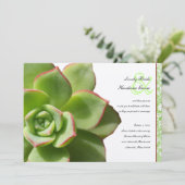 Groen Succulent Vintage Wedding Uitnodiging (Staand voorkant)