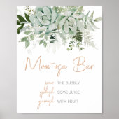 Groen Succulenten Baby shower Moeder Osa Bar Poster (Voorkant)