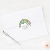 Groen Succulenten Ronde Stickers (Envelop)