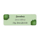 Groen Succulerend fotografisch Adres van de Terugk Etiket (Voorkant)