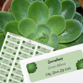 Groen Succulerend fotografisch Adres van de Terugk Etiket
