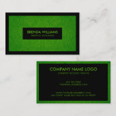 Groen Suède Lederen Bloemen Patroon Visitekaartje (Voorkant / Achterkant)