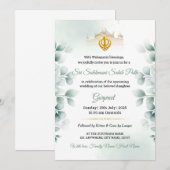 Groen Sukhmani Sahib Path Uitnodiging (Voorkant / Achterkant)