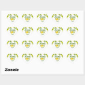 Groen Sweet Lemon Goud Glitter Dank Je Hart Sticker (Vel)