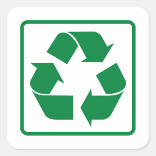 Groen symbool recyclen vierkante sticker