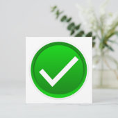 Groen symbool vinkje kaart (Staand voorkant)