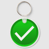 Groen symbool vinkje sleutelhanger (Voorkant)