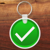 Groen symbool vinkje sleutelhanger (Voorkant)