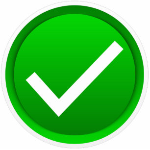 Groen symbool vinkje staand fotobeeldje