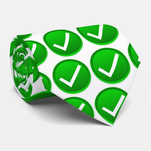 Groen symbool vinkje stropdas (Opgerold)