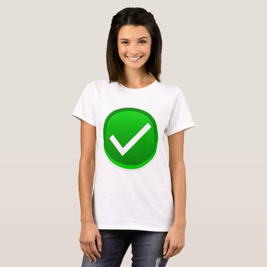 Groen symbool vinkje t-shirt (Voorkant volledig)