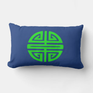 Groen symbool voor Chinese welvaart Kussen