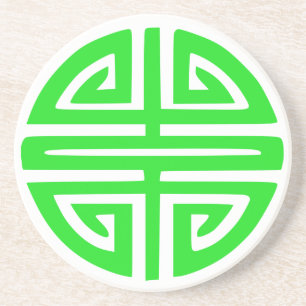 Groen symbool voor Chinese welvaart Zandsteen Onderzetter