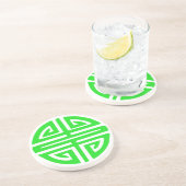 Groen symbool voor Chinese welvaart Zandsteen Onderzetter (Zijkant)