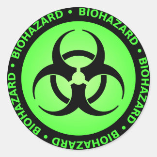 Groen symbool voor gevaar ronde sticker