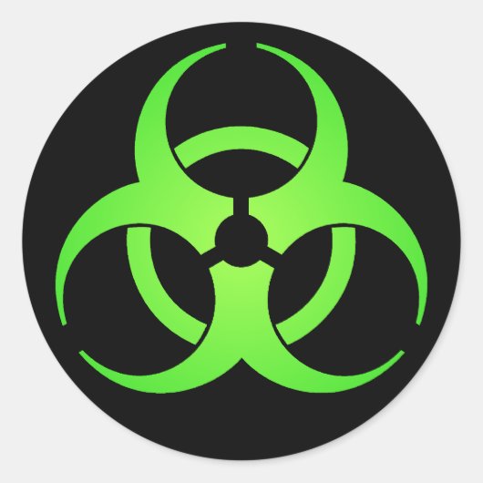 Groen symbool voor gevaar ronde sticker (Voorkant)