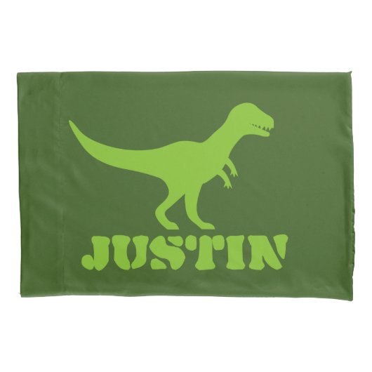 Groen T-rex dinosauruskloosters sleeve voor kind Kussensloop (Voorkant)