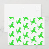 Groen t-rex-patroon briefkaart (Voorkant / Achterkant)