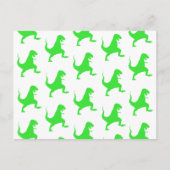 Groen t-rex-patroon briefkaart (Voorkant)