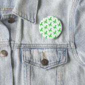 Groen t-rex-patroon ronde button 5,7 cm (In situ)