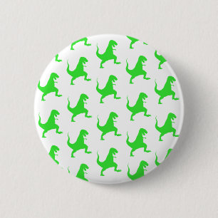 Groen t-rex-patroon ronde button 5,7 cm