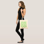 Groen t-rex-patroon tote bag (Voorkant (model))