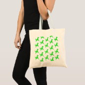Groen t-rex-patroon tote bag (Voorkant (product))