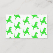 Groen t-rex-patroon visitekaartje (Achterkant)