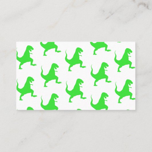 Groen t-rex-patroon visitekaartje (Achterkant)