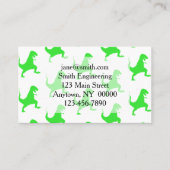 Groen t-rex-patroon visitekaartje (Voorkant)
