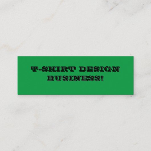 Groen T-shirt Design Business Mini Visitekaartje (Voorkant)