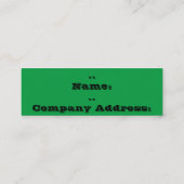 Groen T-shirt Design Business Mini Visitekaartje (Achterkant)