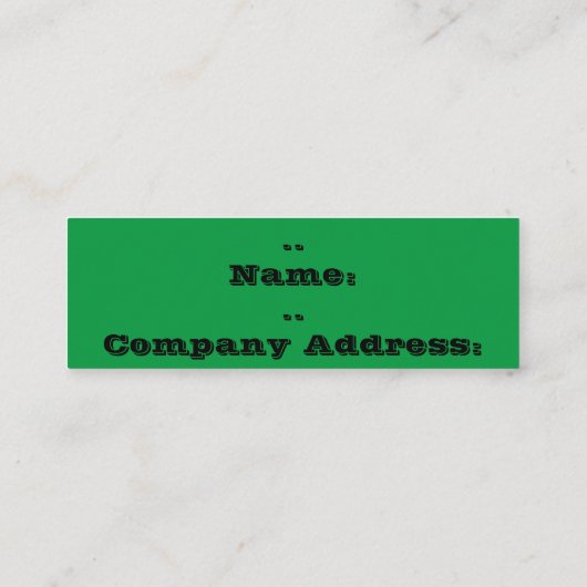 Groen T-shirt Design Business Mini Visitekaartje (Achterkant)