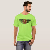 Groen T-shirt met standaard rood MCR-logo (Voorkant volledig)