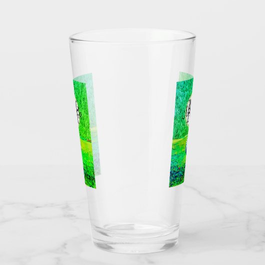 Groen T-shirt van Monogram Naam Sport Groene Golf Glas (Rechts)