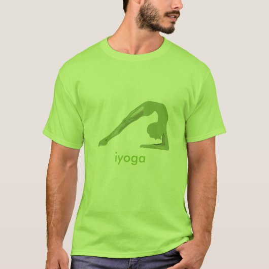 Groen t-shirt yogahouding (Voorkant)