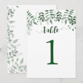 Groen Table Nummer 5x7 Kaart (Voorkant / Achterkant)