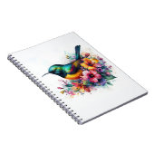 Groen-Tailed Sunbird Waterverf Art Notitieboek (Rechterzijde)
