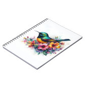 Groen-Tailed Sunbird Waterverf Art Notitieboek (Linkerzijde)