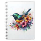 Groen-Tailed Sunbird Waterverf Art Notitieboek (Voorkant)