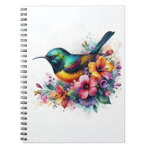 Groen-Tailed Sunbird Waterverf Art Notitieboek