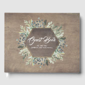 groen takken rustieke land bruiloft gastenboek (Voorkant)