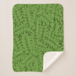 Groen takpatroon (Jungle Art) (William Morris) Sherpa Deken