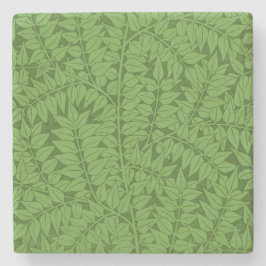 Groen takpatroon (Jungle Art) (William Morris) Stenen Onderzetter