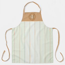 Groen, Tan Pinstripe Monogram All-Over Print Schor Schort