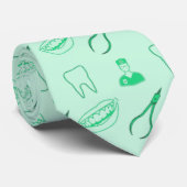 Groen tandheelkundig patroon stropdas (Opgerold)