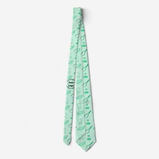 Groen tandheelkundig patroon stropdas (Achterkant)