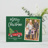 Groen tapespenseel, kerstmis met gebak feestdagenkaart (Staand voorkant)