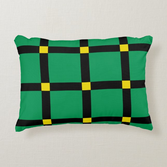 Groen Tartan Accent Kussen (Voorkant)